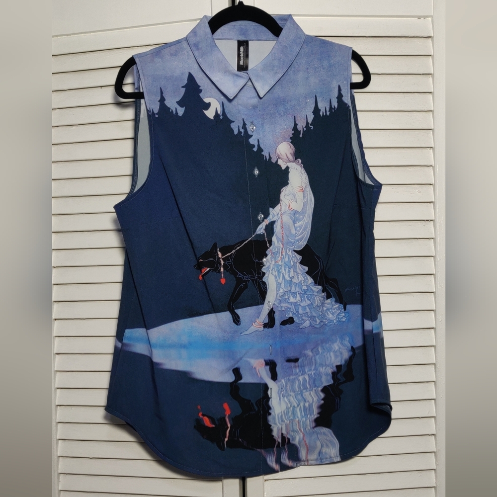 SOLD Blackmilk Queen of the Night Business Time Shirt - Picture 2 of 5